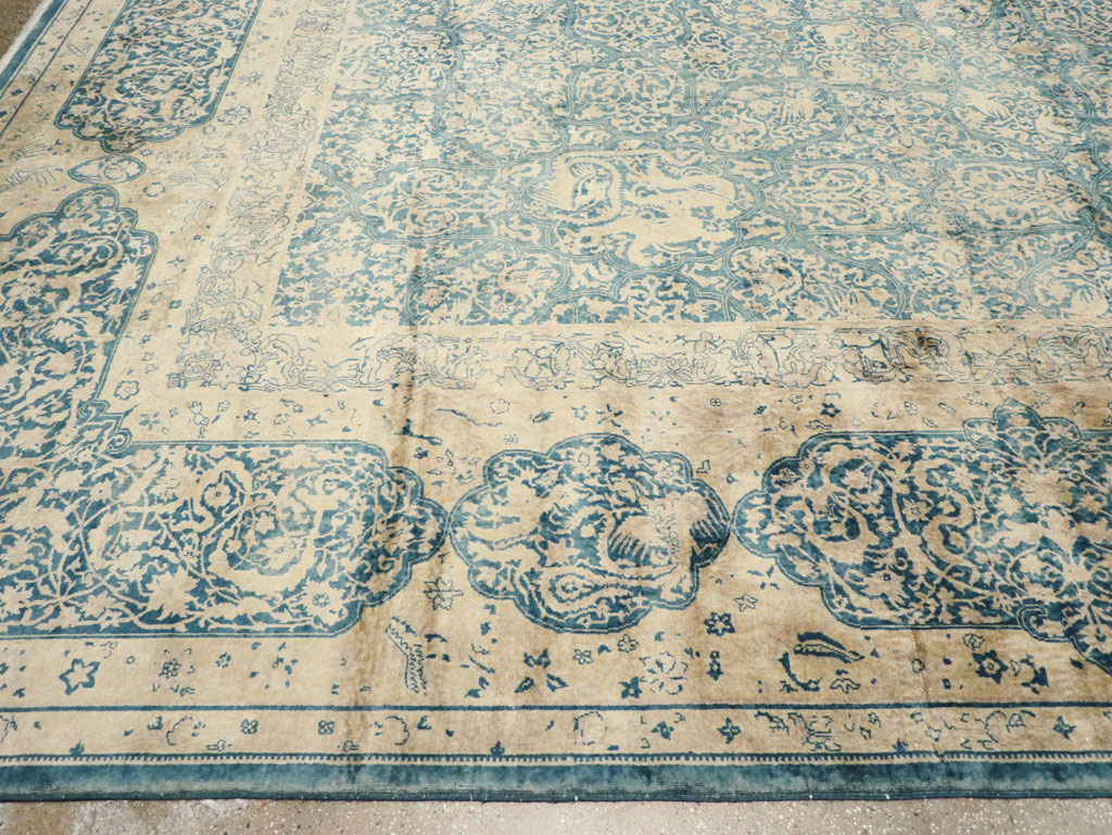 Antique Indian Lahore Large Square Carpet, No.31197 - Staging