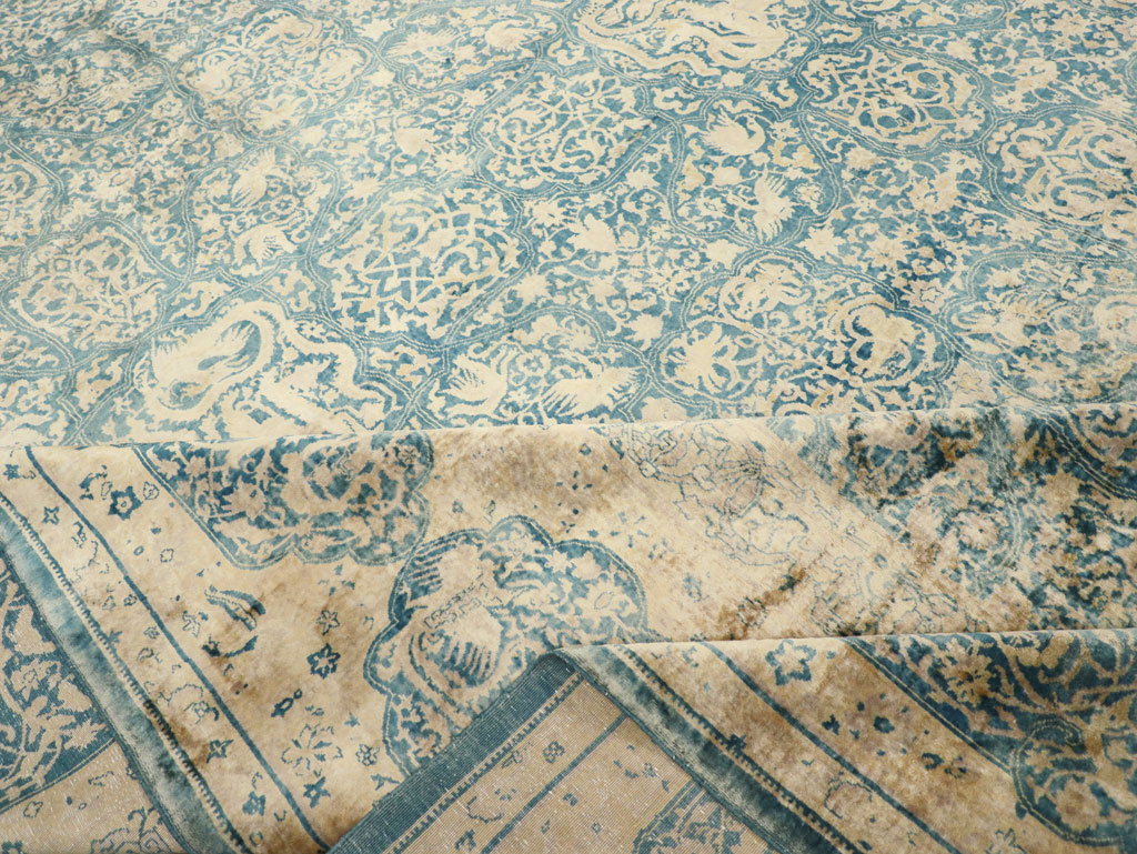 Antique Indian Lahore Large Square Carpet, No.31197 - Staging