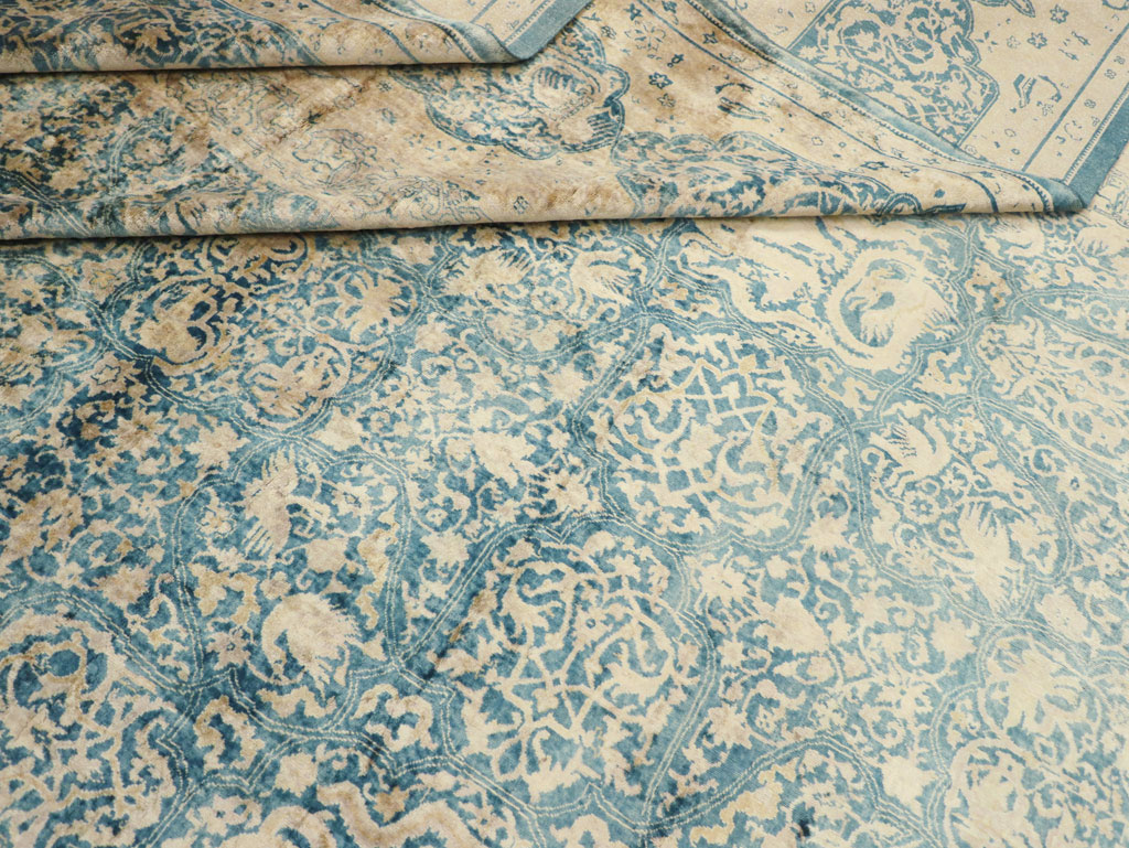 Antique Indian Lahore Large Square Carpet, No.31197 - Staging