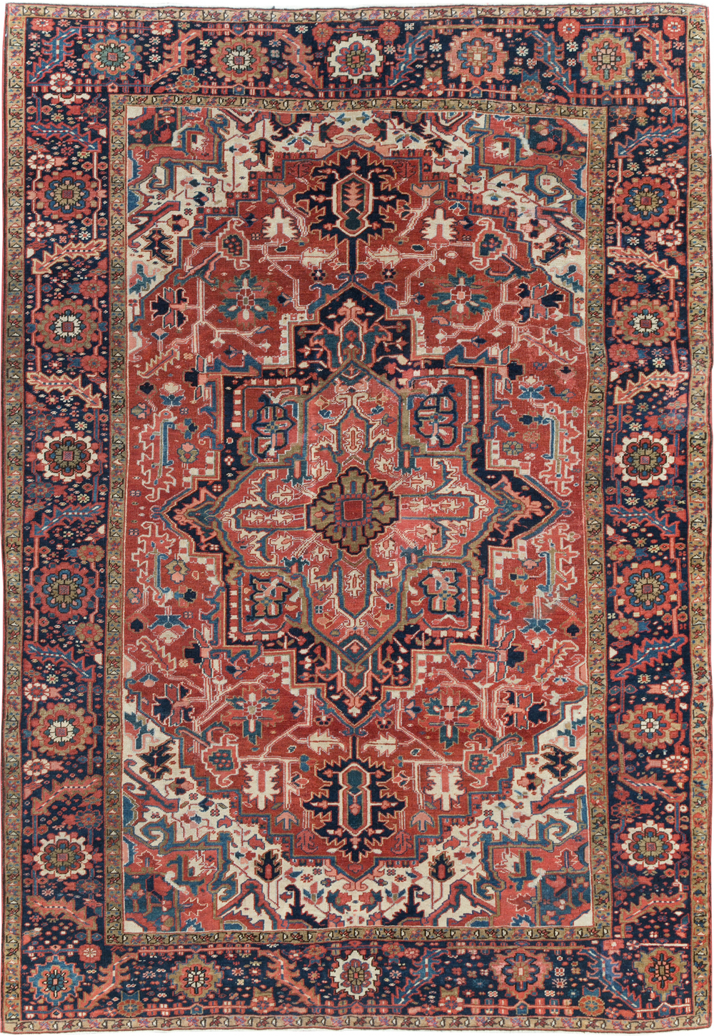 Antique Persian Heriz Room Size Carpet, No.31205 - Staging