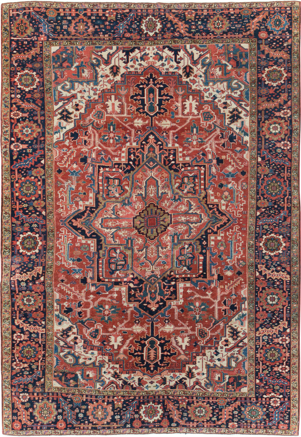 Antique Persian Heriz Room Size Carpet, No.31205 - Staging