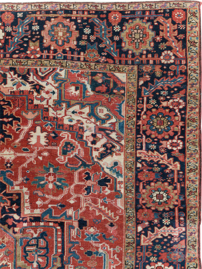 Antique Persian Heriz Room Size Carpet, No.31205 - Staging