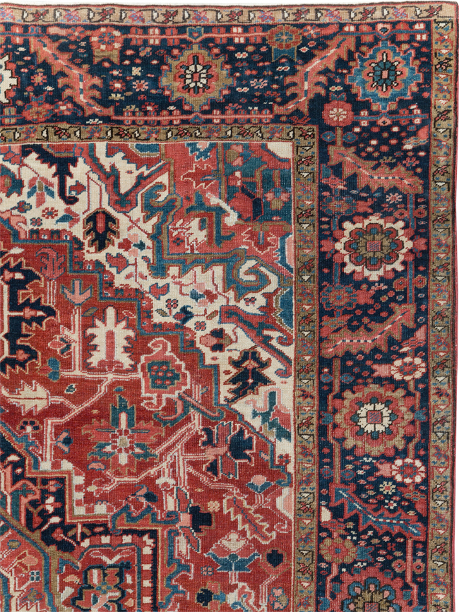 Antique Persian Heriz Room Size Carpet, No.31205 - Staging