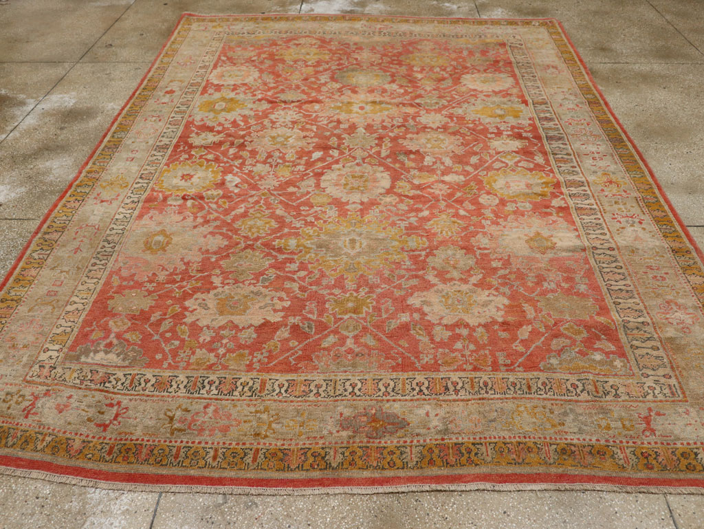 Antique Turkish Ghiordes Room Size Carpet, No.31206 - Staging