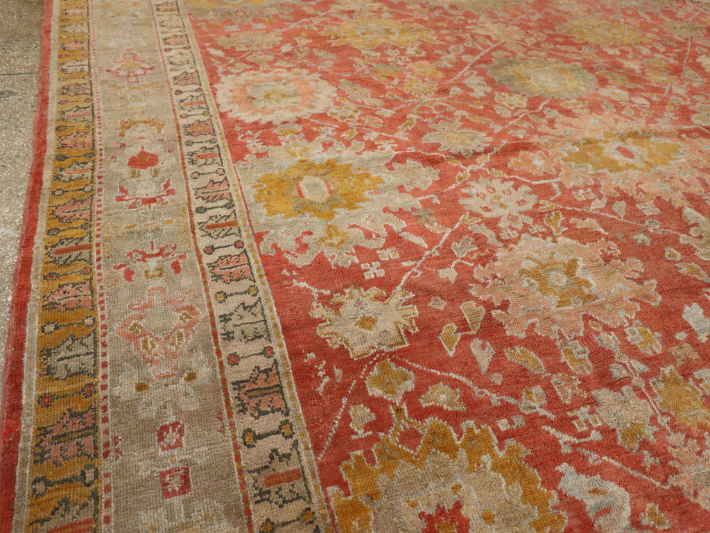 Antique Turkish Ghiordes Room Size Carpet, No.31206 - Staging