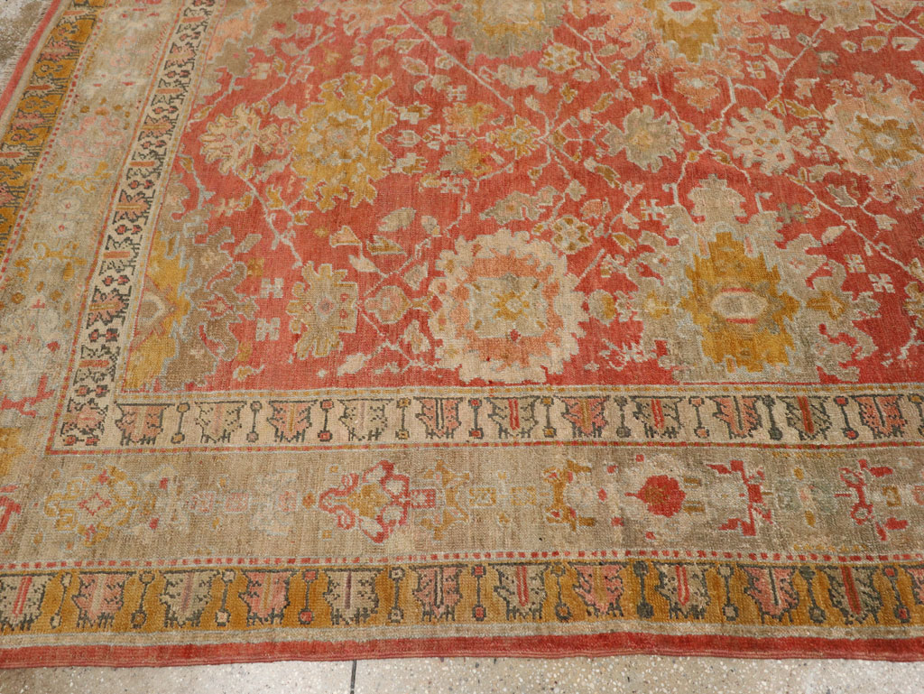 Antique Turkish Ghiordes Room Size Carpet, No.31206 - Staging