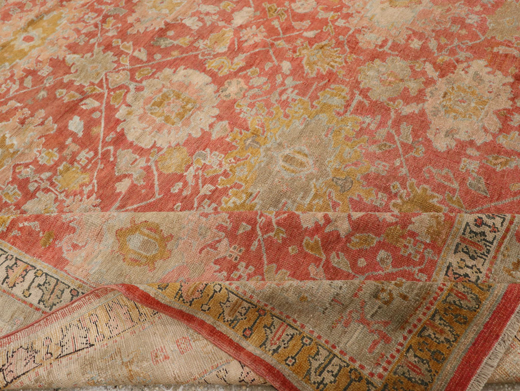 Antique Turkish Ghiordes Room Size Carpet, No.31206 - Staging