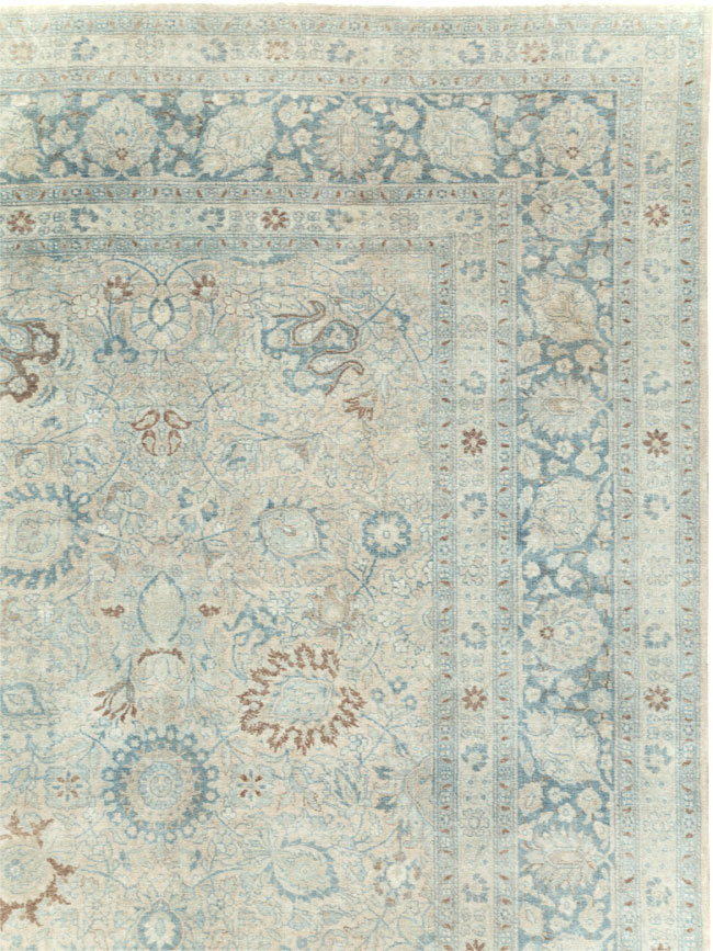 Antique Persian Tabriz Room Size Carpet, No.31210 - Staging