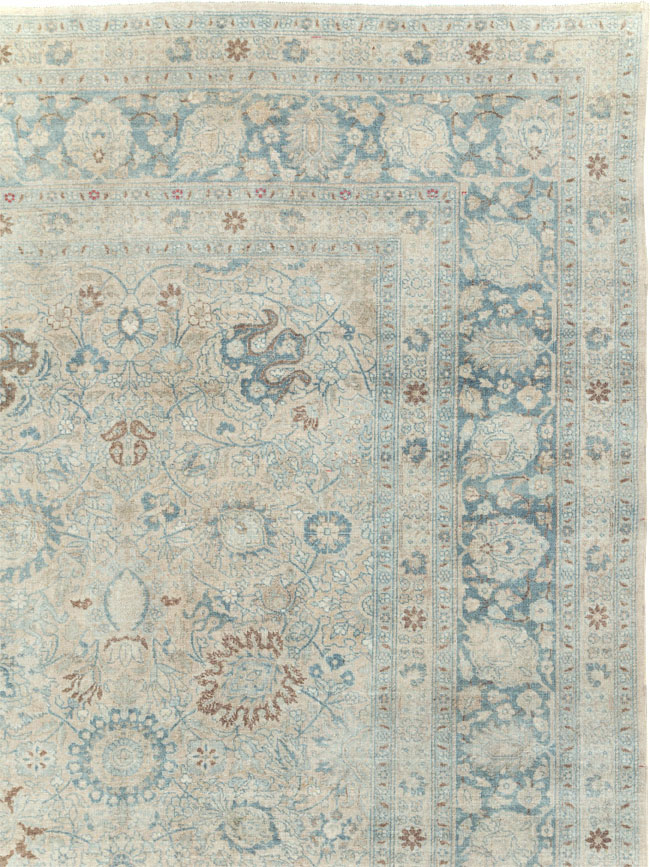 Antique Persian Tabriz Room Size Carpet, No.31210 - Staging
