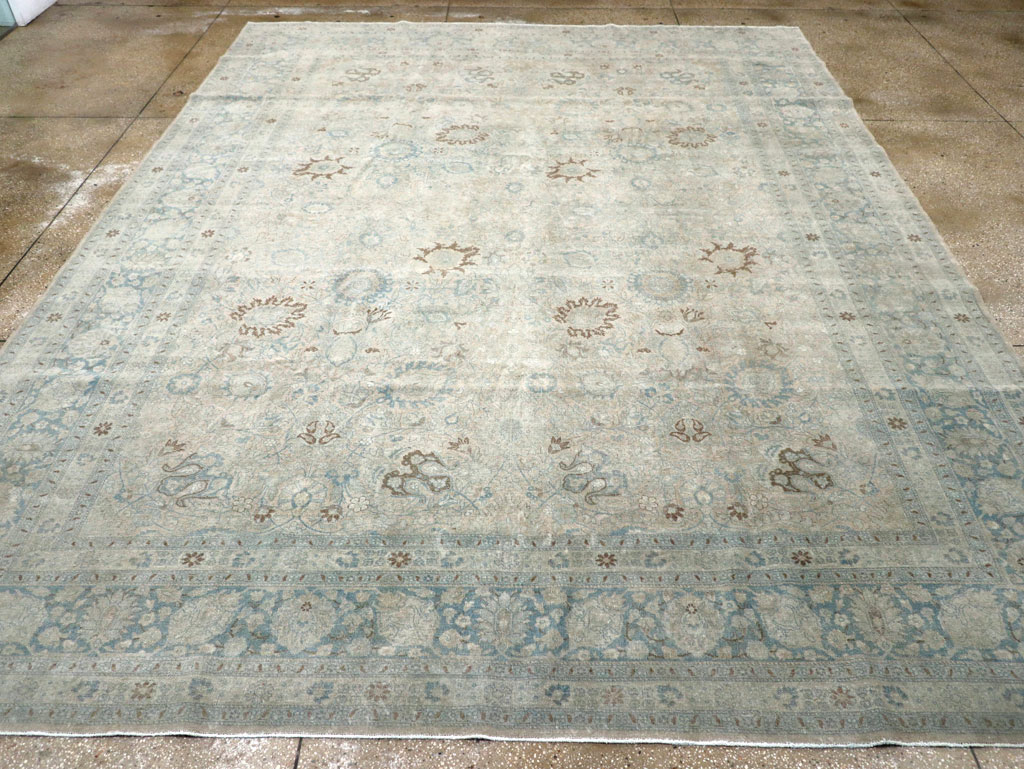 Antique Persian Tabriz Room Size Carpet, No.31210 - Staging
