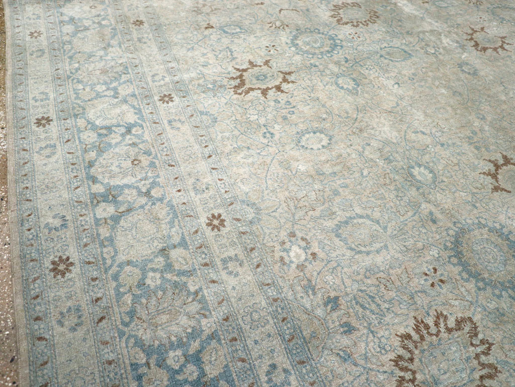 Antique Persian Tabriz Room Size Carpet, No.31210 - Staging