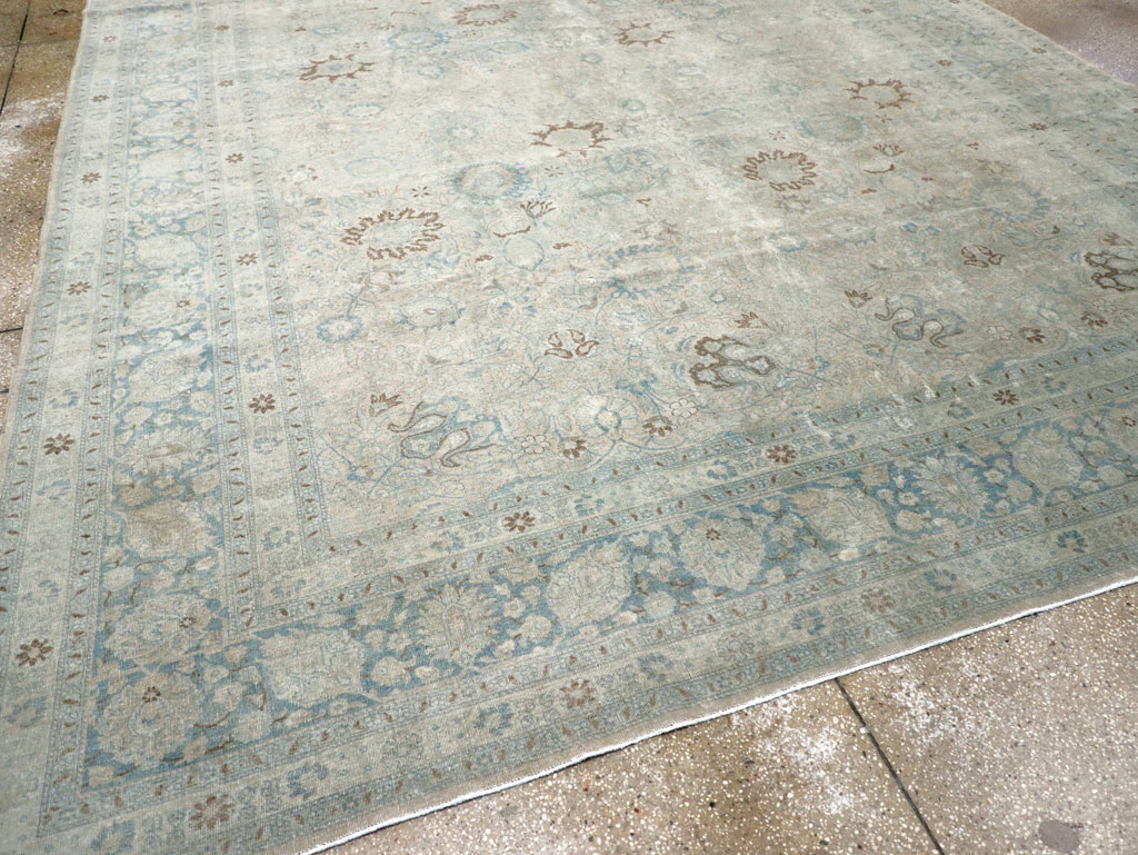 Antique Persian Tabriz Room Size Carpet, No.31210 - Staging