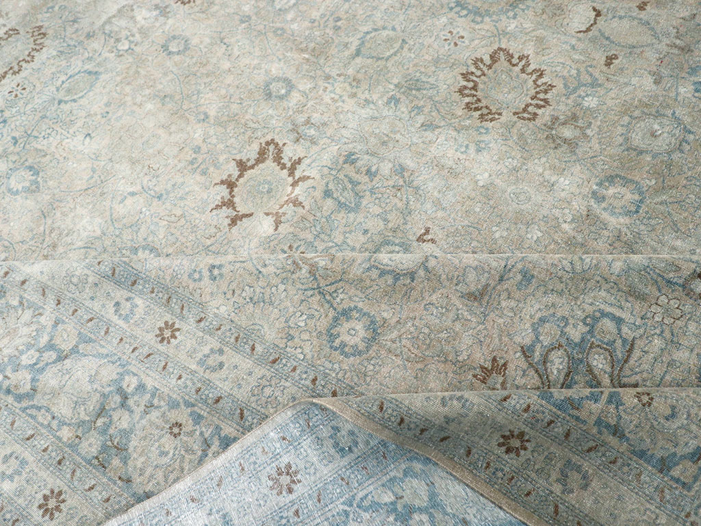 Antique Persian Tabriz Room Size Carpet, No.31210 - Staging