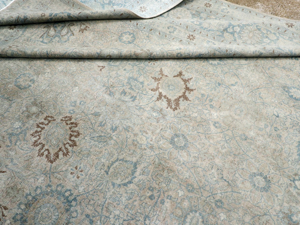 Antique Persian Tabriz Room Size Carpet, No.31210 - Staging