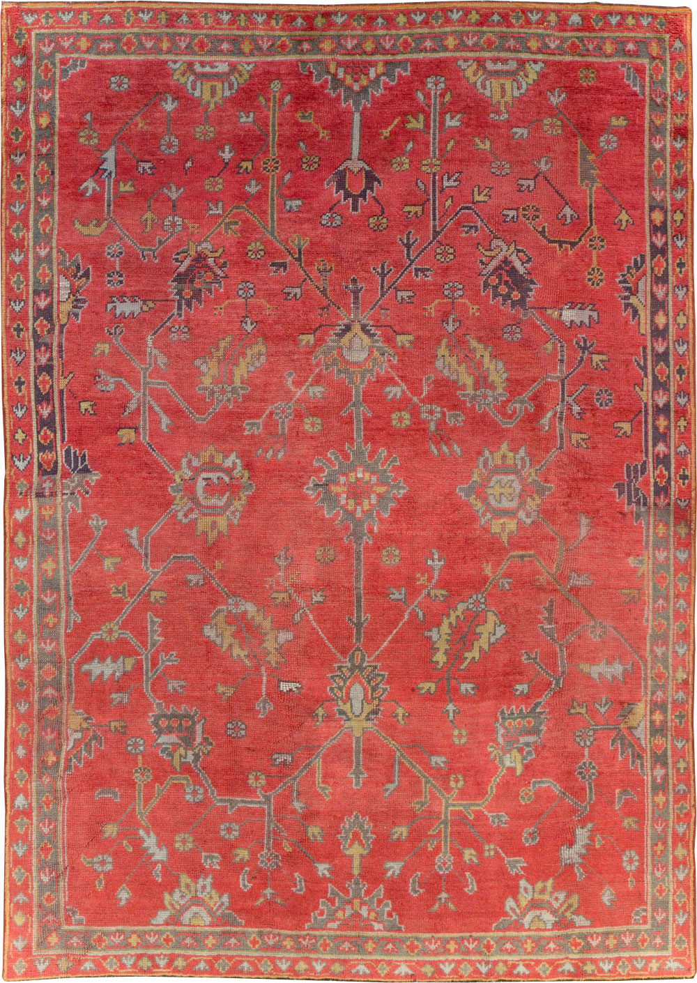 Antique Turkish Oushak Carpet, No.31212 - Staging