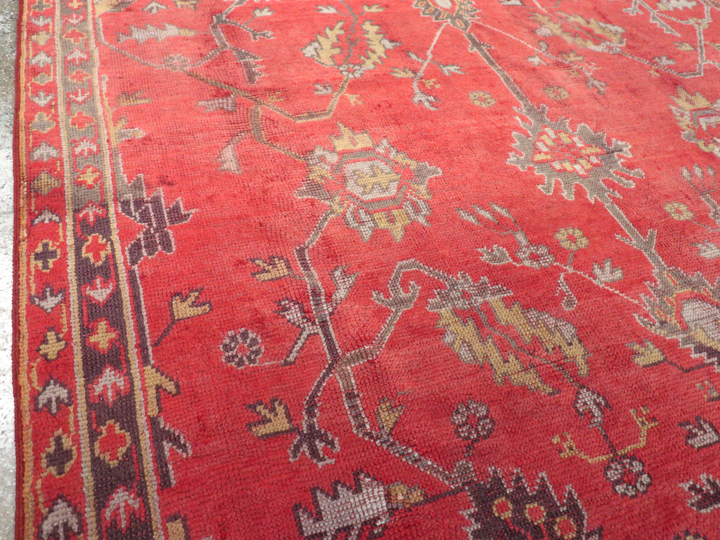 Antique Turkish Oushak Carpet, No.31212 - Staging