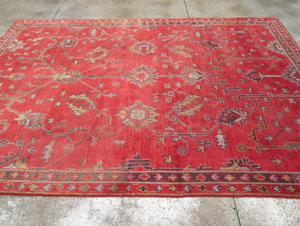 Antique Turkish Oushak Carpet, No.31212 - Staging