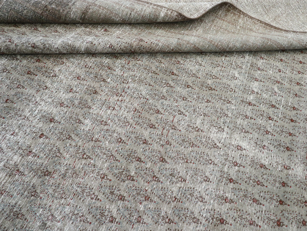 Distressed Antique Persian Tabriz Room Size Carpet, No.31213 - Staging