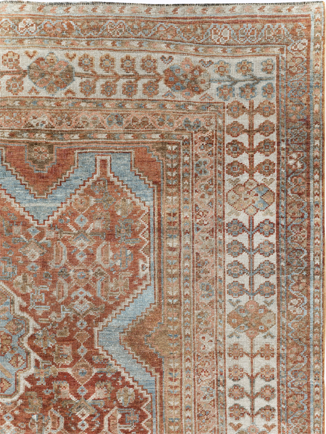 Antique Persian Shiraz Small Room Size Carpet, No.31215 - Staging