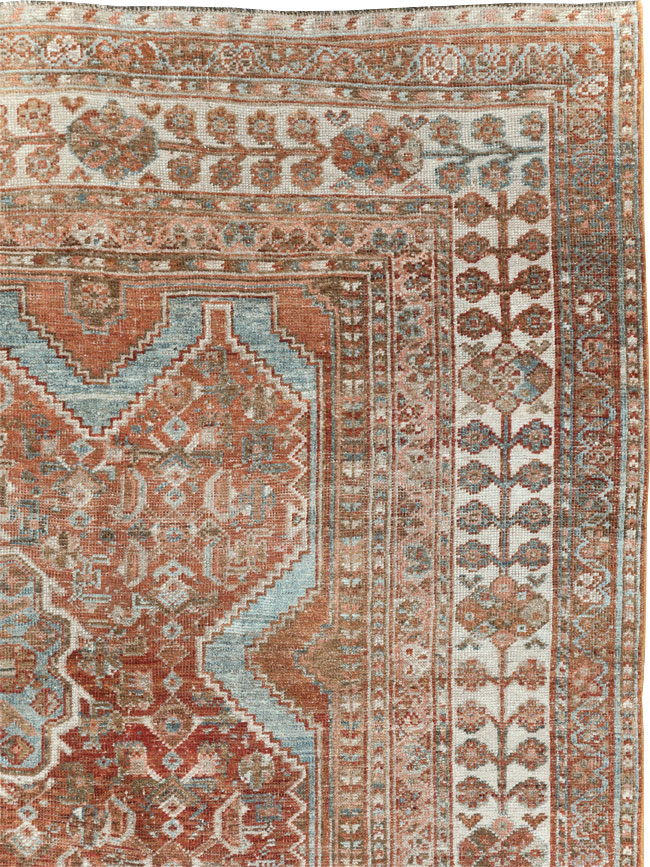 Antique Persian Shiraz Small Room Size Carpet, No.31215 - Staging