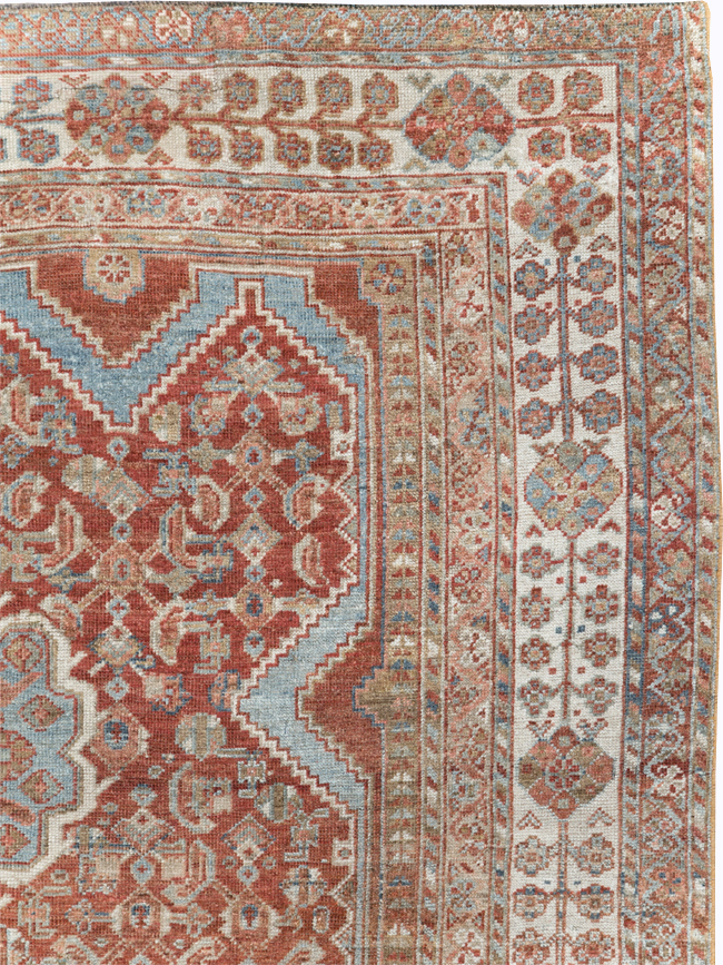 Antique Persian Shiraz Small Room Size Carpet, No.31215 - Staging