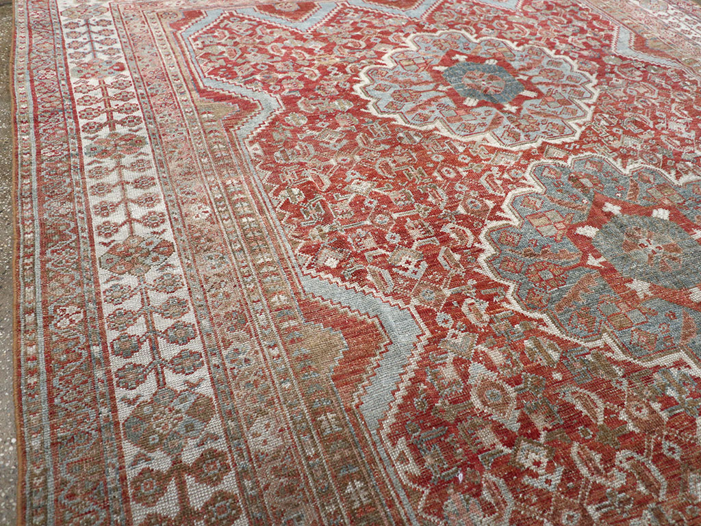 Antique Persian Shiraz Small Room Size Carpet, No.31215 - Staging