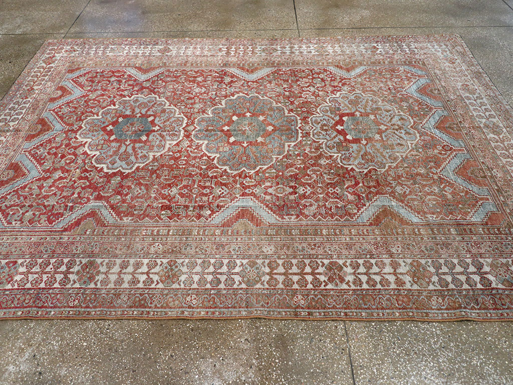 Antique Persian Shiraz Small Room Size Carpet, No.31215 - Staging