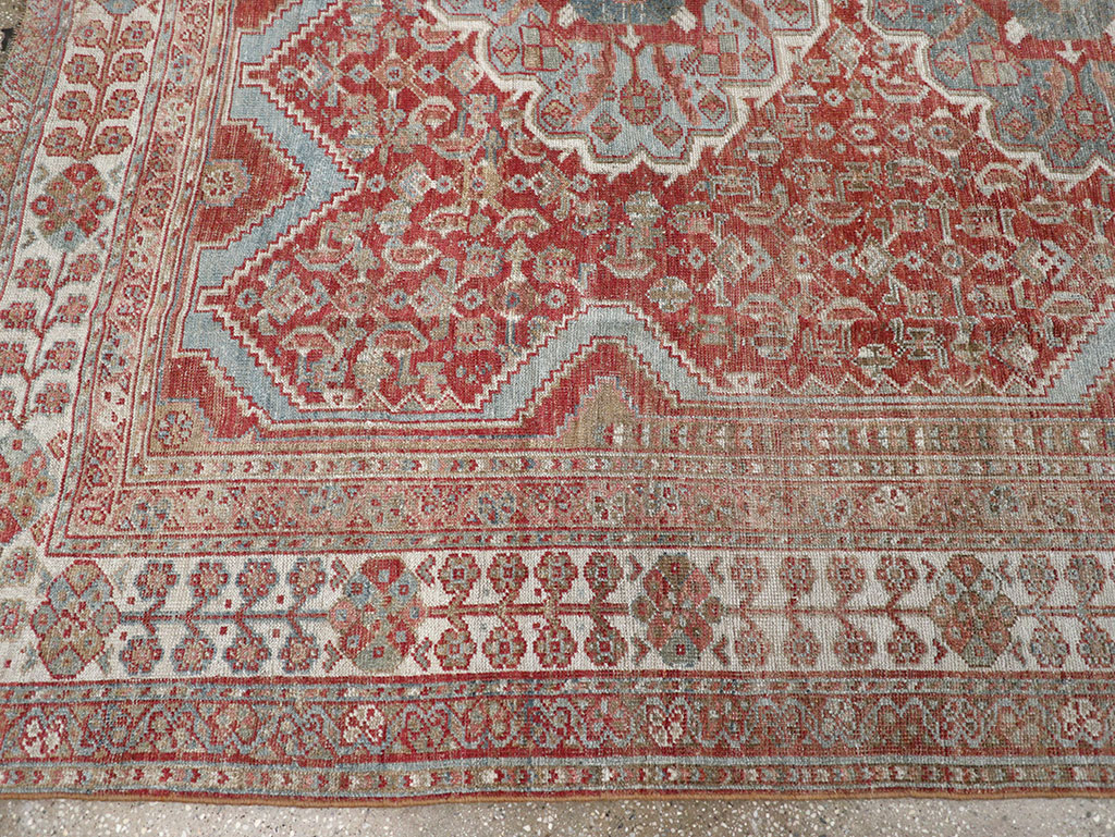 Antique Persian Shiraz Small Room Size Carpet, No.31215 - Staging