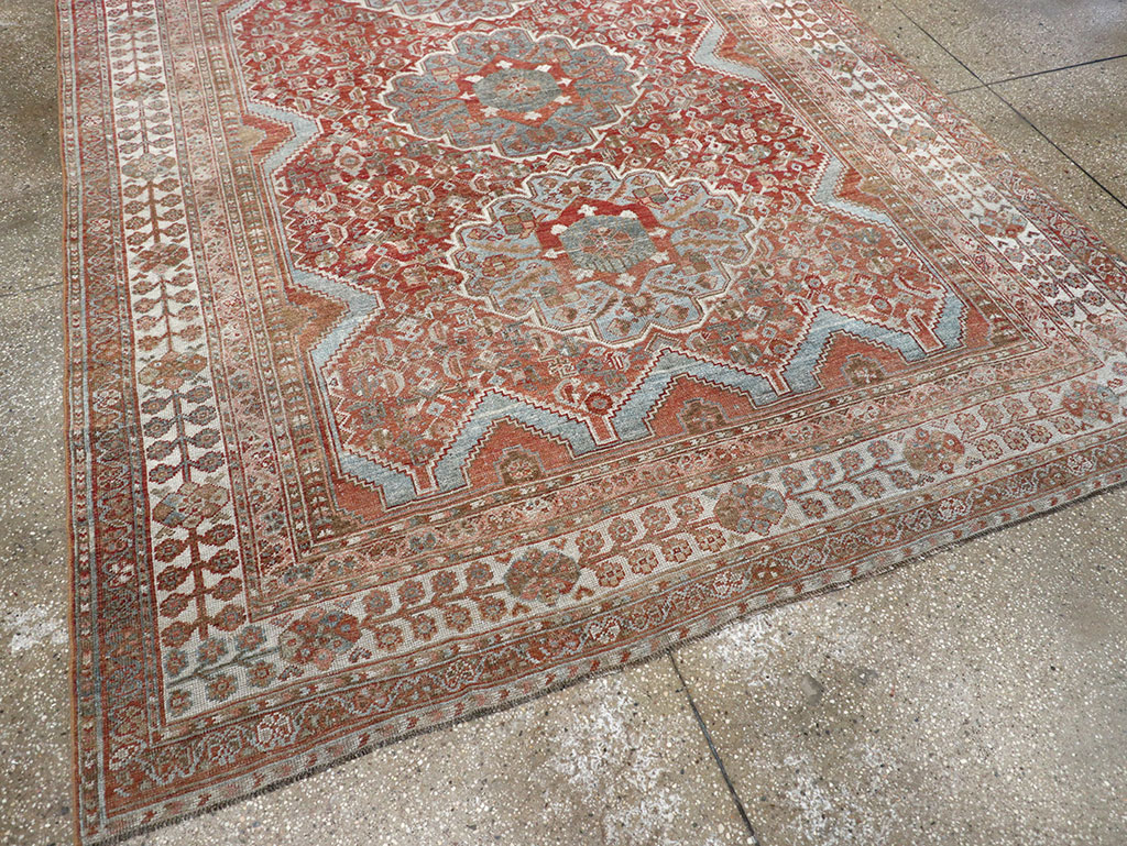 Antique Persian Shiraz Small Room Size Carpet, No.31215 - Staging