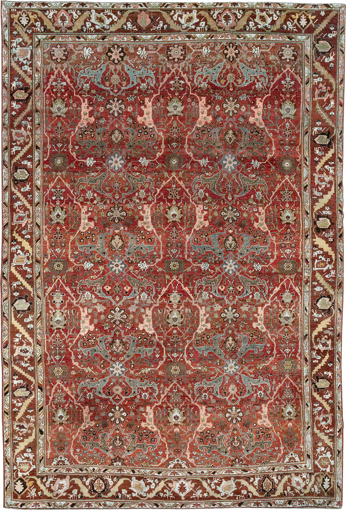 Antique Persian Bidjar Room Size Carpet, No.31234 - Staging