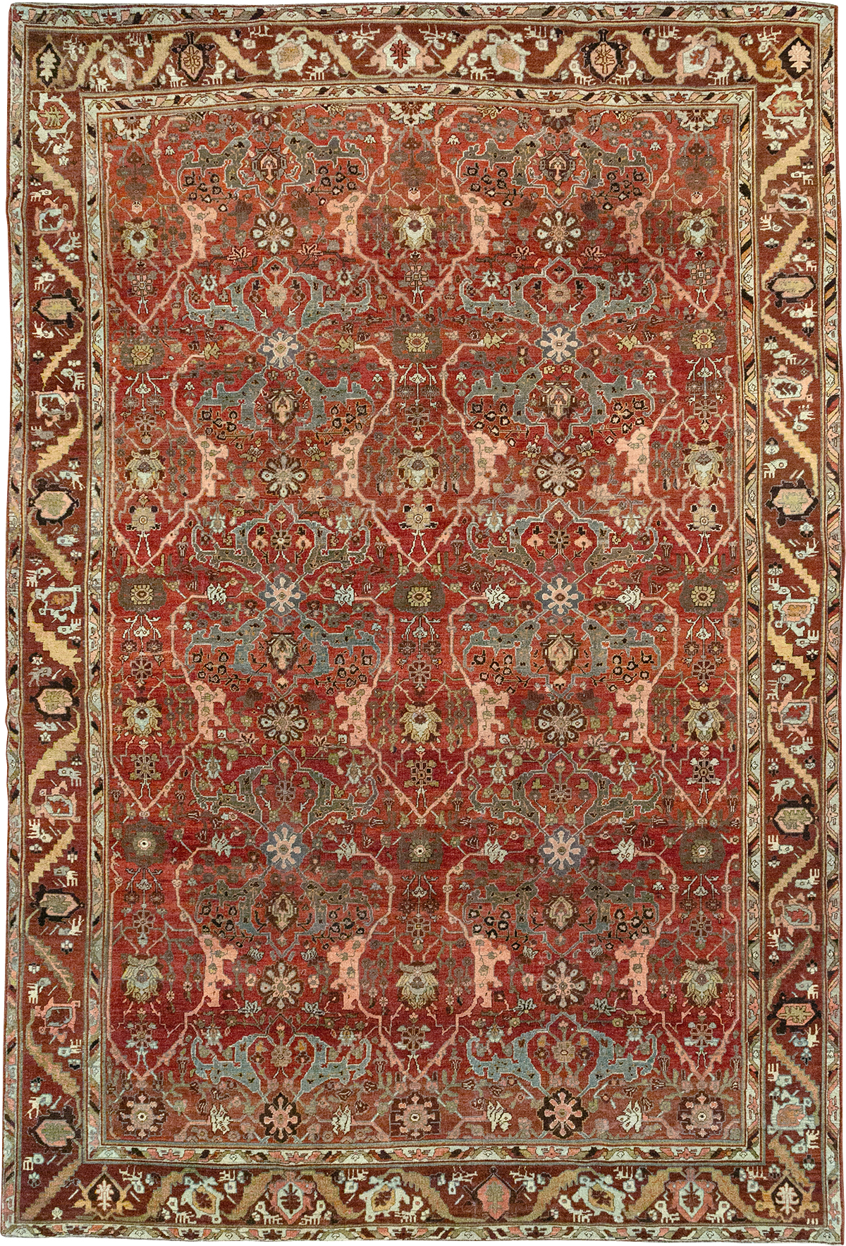 Antique Persian Bidjar Room Size Carpet, No.31234 - Staging