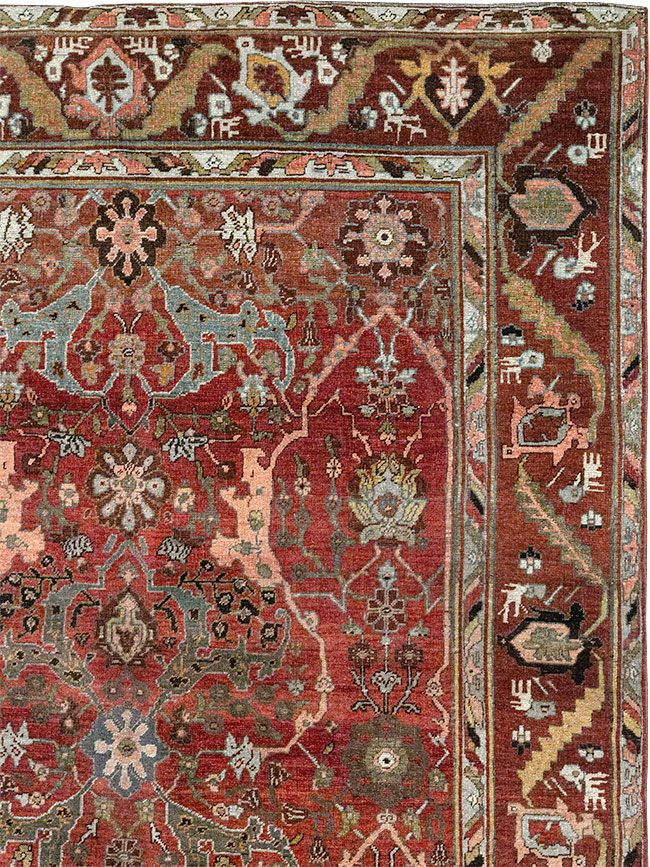 Antique Persian Bidjar Room Size Carpet, No.31234 - Staging