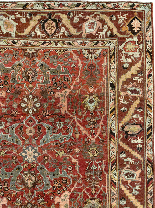 Antique Persian Bidjar Room Size Carpet, No.31234 - Staging