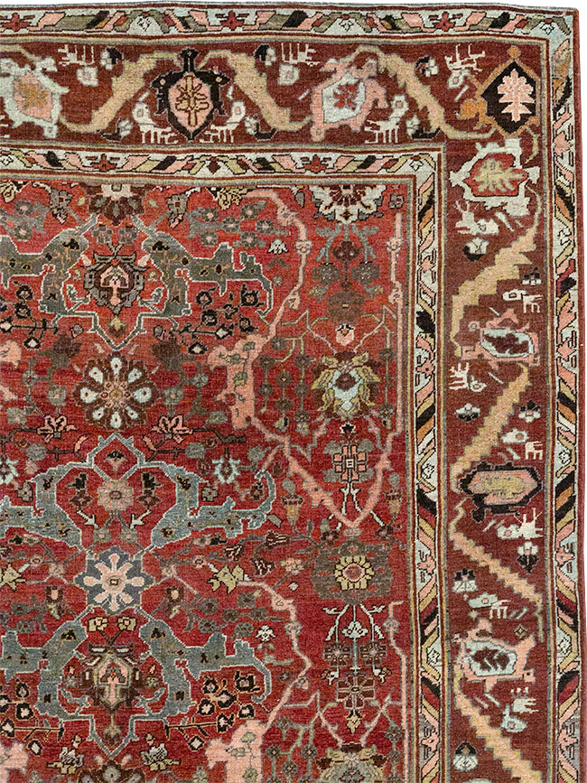 Antique Persian Bidjar Room Size Carpet, No.31234 - Staging