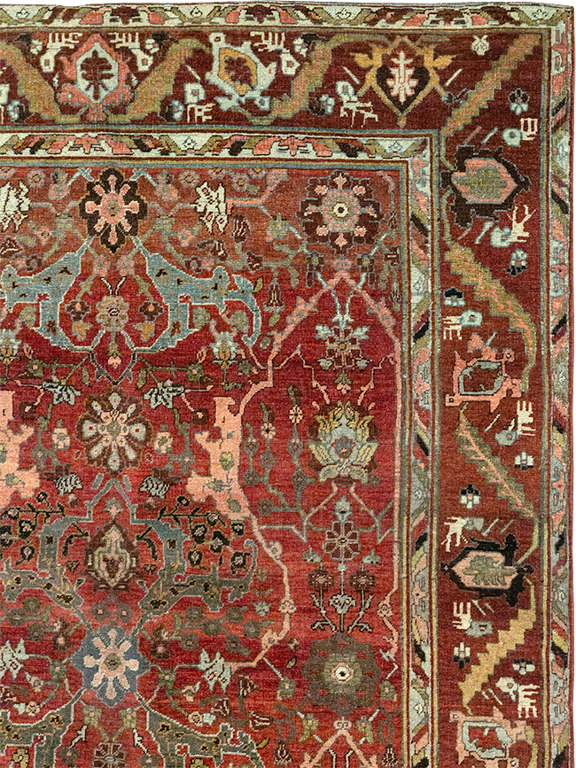 Antique Persian Bidjar Room Size Carpet, No.31234 - Staging