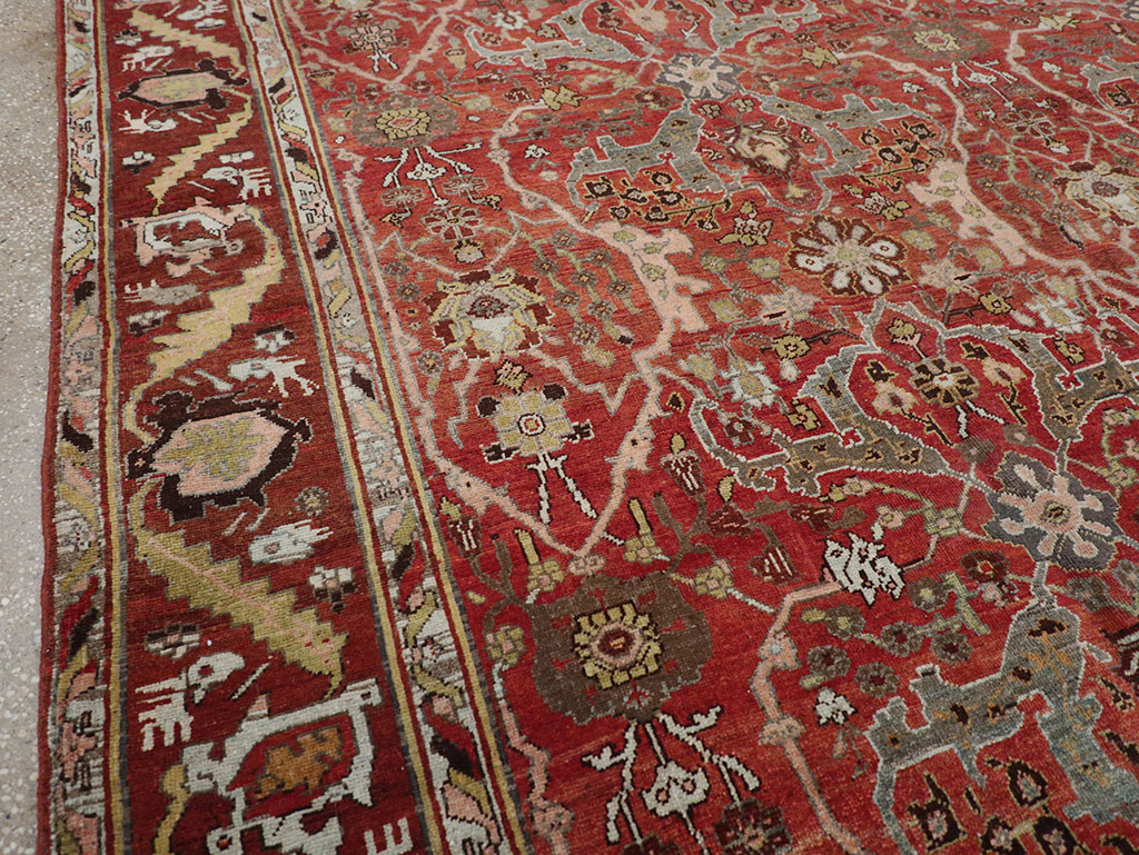 Antique Persian Bidjar Room Size Carpet, No.31234 - Staging