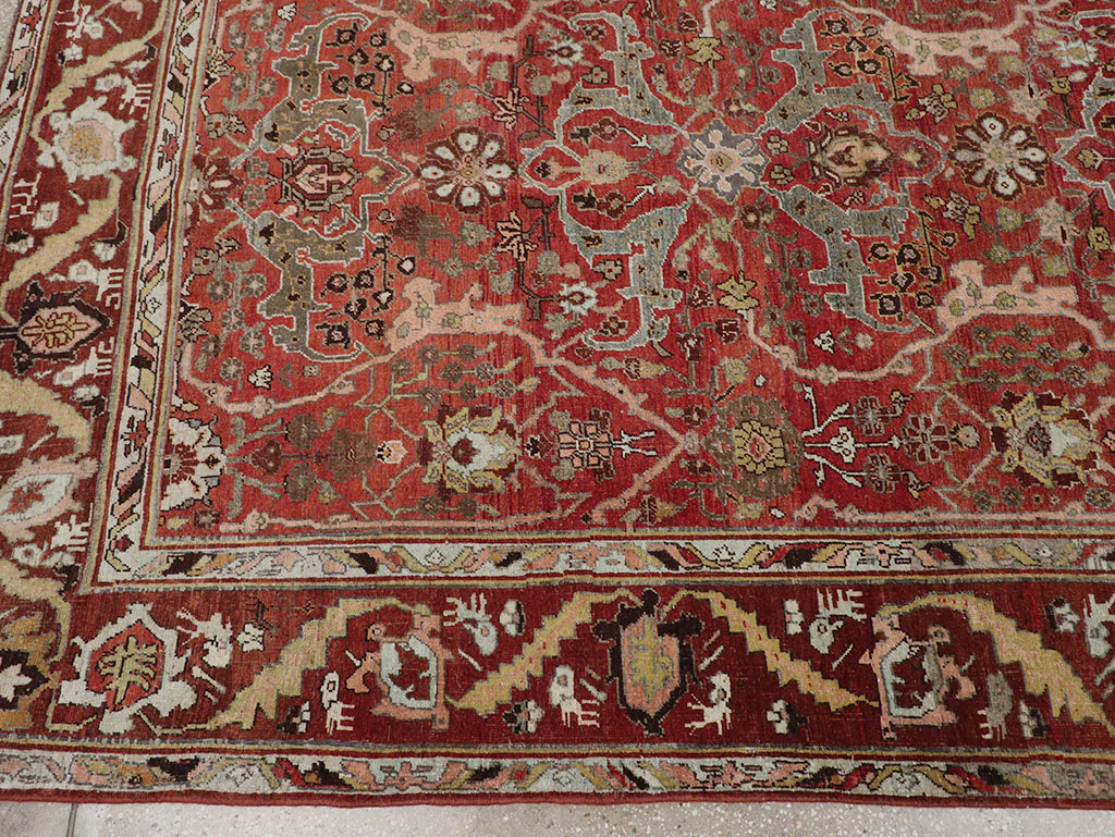 Antique Persian Bidjar Room Size Carpet, No.31234 - Staging