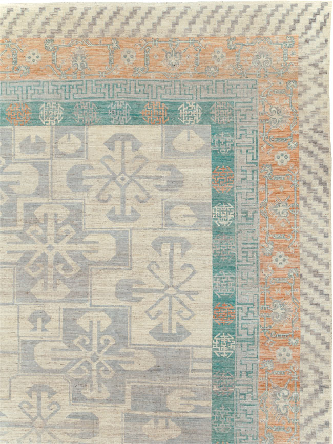 Modern East Turkestan Khotan Oversize Carpet, No.31235 - Staging