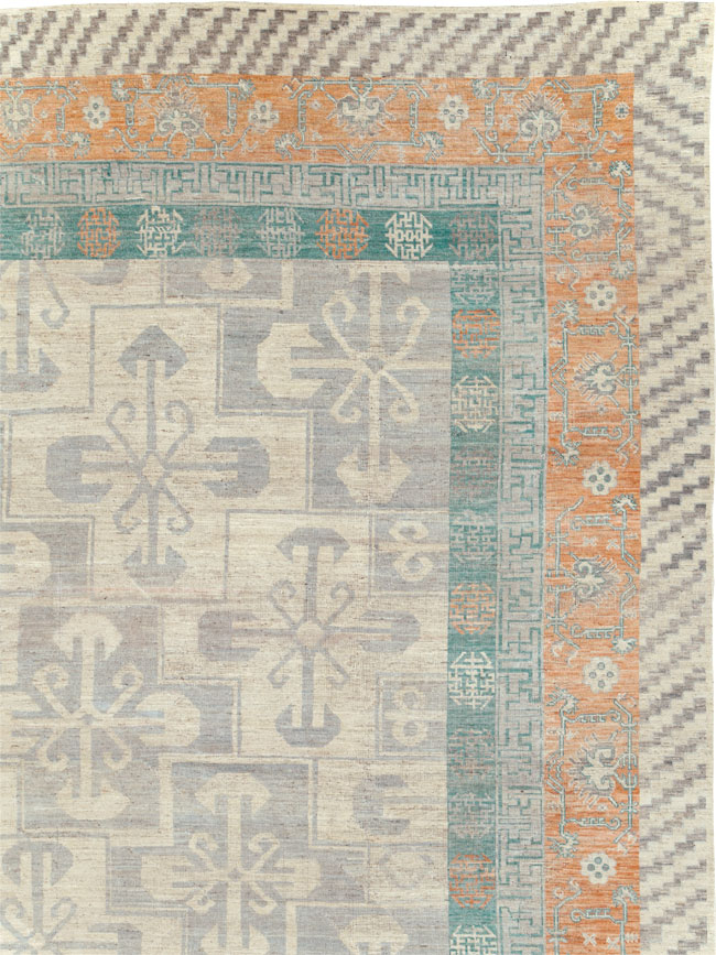 Modern East Turkestan Khotan Oversize Carpet, No.31235 - Staging