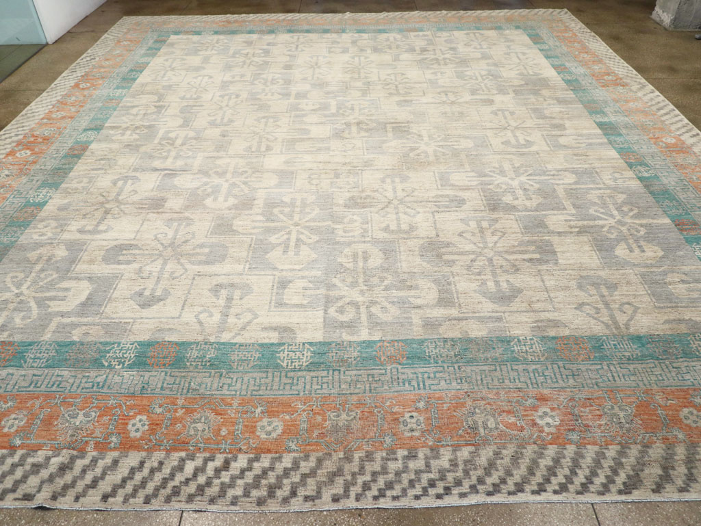 Modern East Turkestan Khotan Oversize Carpet, No.31235 - Staging