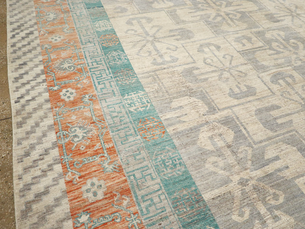 Modern East Turkestan Khotan Oversize Carpet, No.31235 - Staging