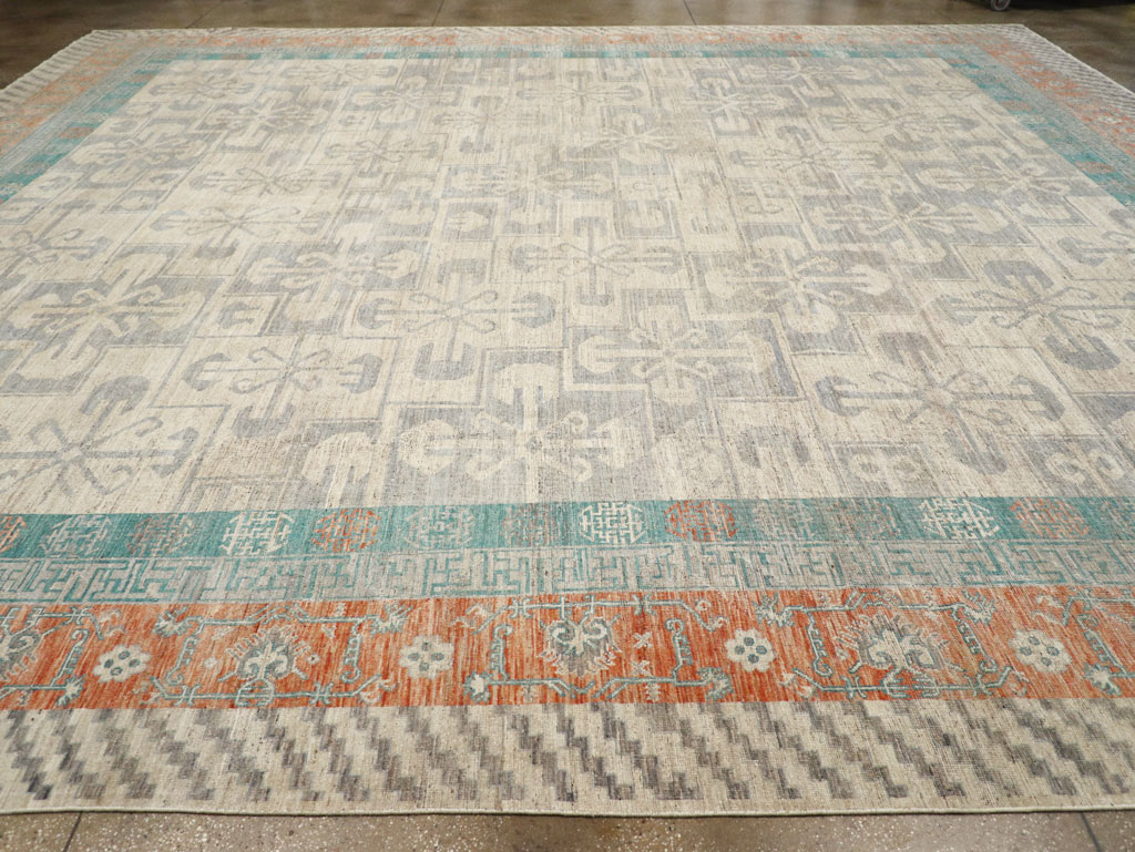 Modern East Turkestan Khotan Oversize Carpet, No.31235 - Staging
