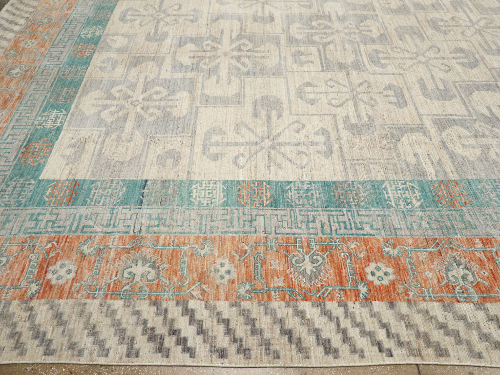 Modern East Turkestan Khotan Oversize Carpet, No.31235 - Staging