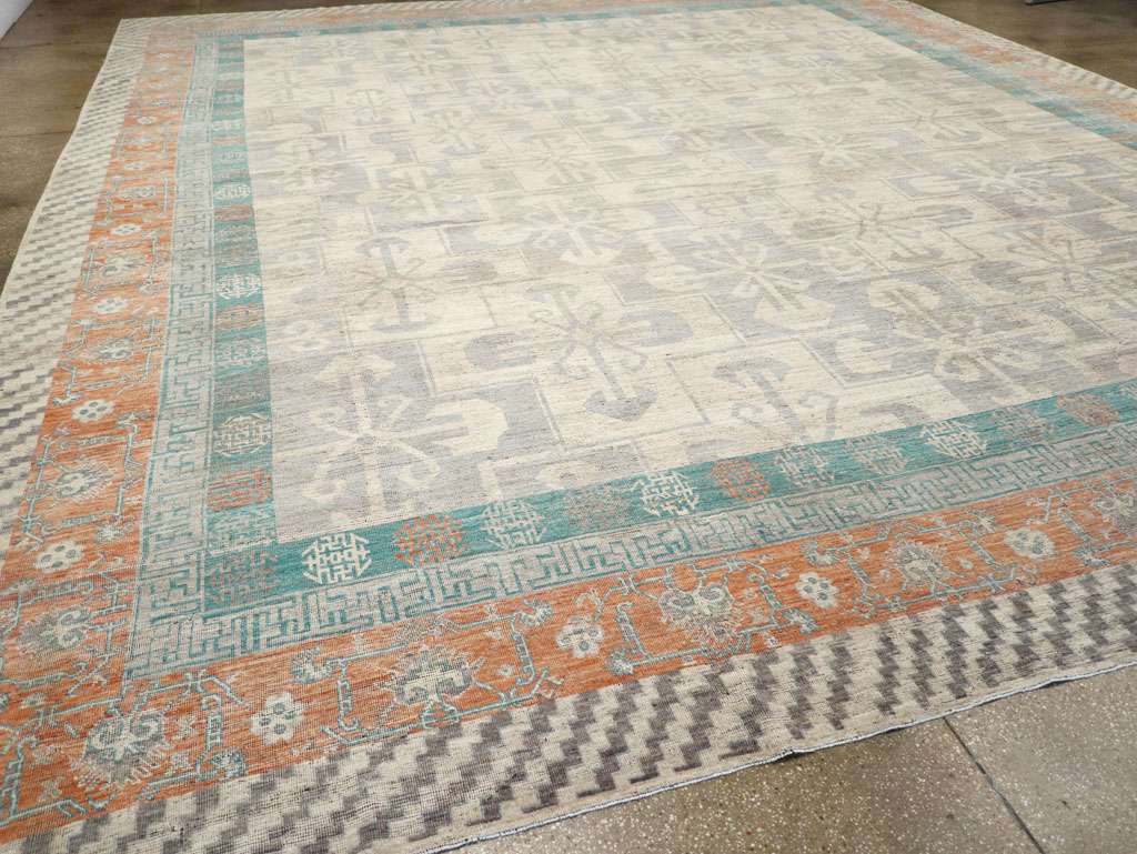 Modern East Turkestan Khotan Oversize Carpet, No.31235 - Staging