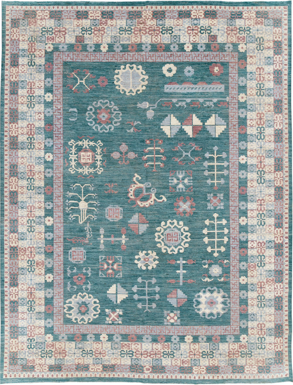 Contemporary East Turkestan Khotan Room Size Carpet, No.31236 - Staging