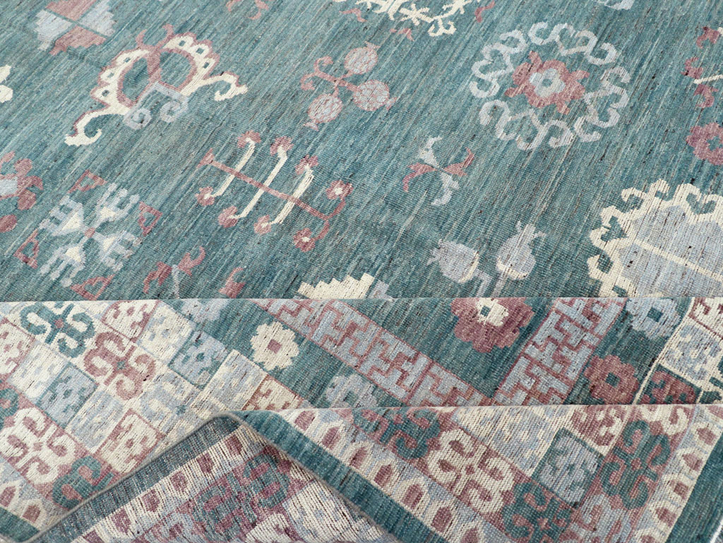 Contemporary East Turkestan Khotan Room Size Carpet, No.31236 - Staging