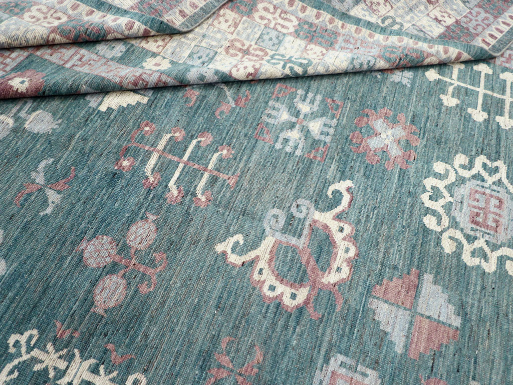 Contemporary East Turkestan Khotan Room Size Carpet, No.31236 - Staging