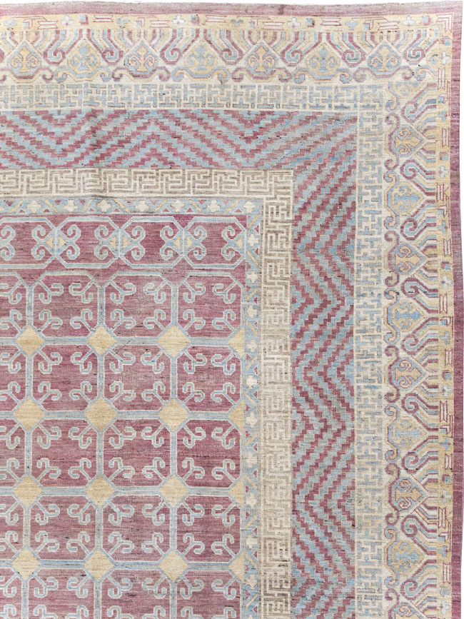 Contemporary East Turkestan Khotan Large Room Size Carpet, No.31239 - Staging