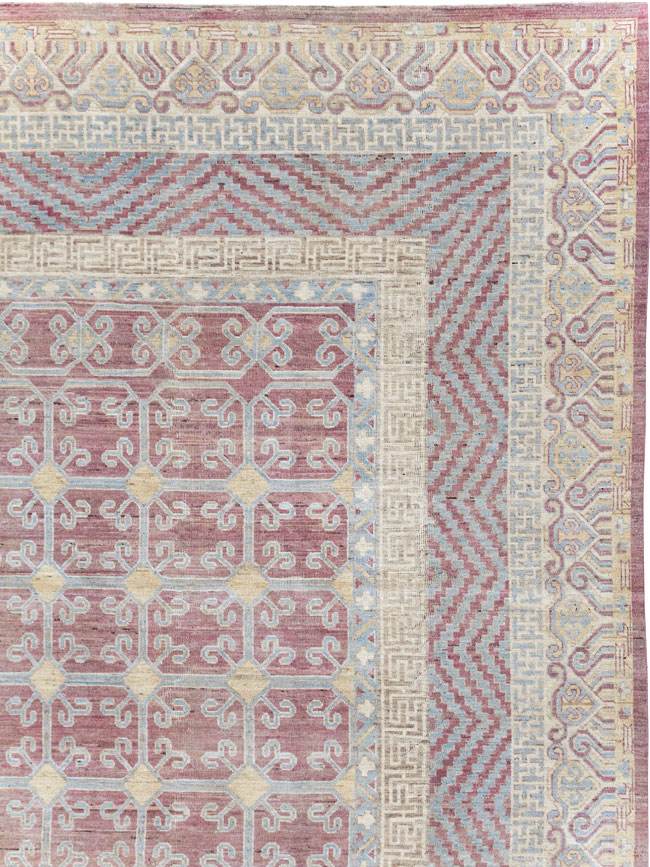 Contemporary East Turkestan Khotan Large Room Size Carpet, No.31239 - Staging