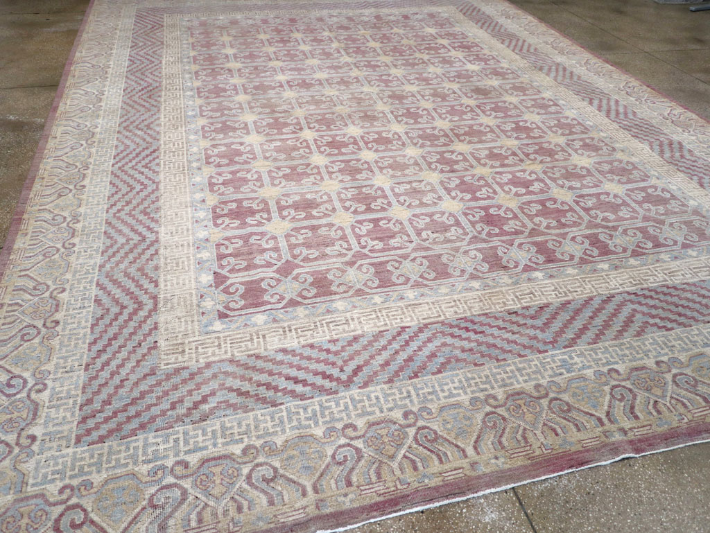 Contemporary East Turkestan Khotan Large Room Size Carpet, No.31239 - Staging